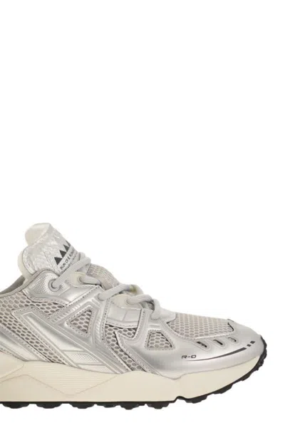 Run Of Leather And Fabric Trainers In Metallic