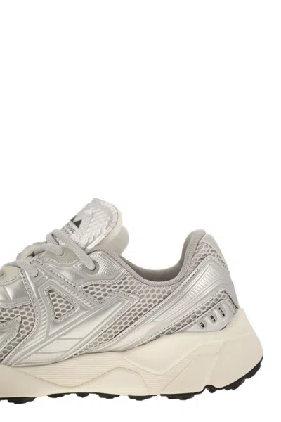 Run Of Leather And Fabric Trainers In Metallic