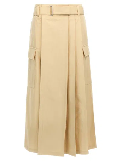 Kenzo Utility Skirt With Belted Waist And Cargo Pockets In Brown