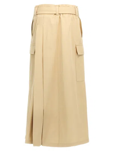 Kenzo Utility Skirt With Belted Waist And Cargo Pockets In Brown
