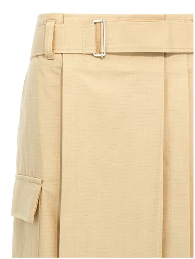 Kenzo Utility Skirt With Belted Waist And Cargo Pockets In Brown