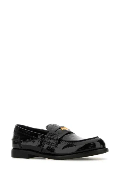 Miu Miu Black Leather Loafers
