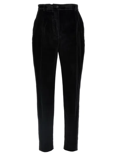 Dolce & Gabbana Pleated Wool-blend Gabardine Straight-leg Pants In Black