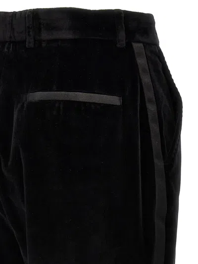 Dolce & Gabbana Pleated Wool-blend Gabardine Straight-leg Pants In Black