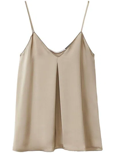 Fabiana Filippi Brown Viscose Top In Neutral