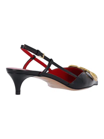 Valentino Pointed Toe Slimback Pump With Vintage-effect Brass Detail