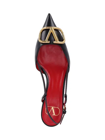 Valentino Pointed Toe Slimback Pump With Vintage-effect Brass Detail