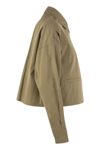 Weekend Max Mara Svago Boxy Cotton Button-up Shirt In Brown