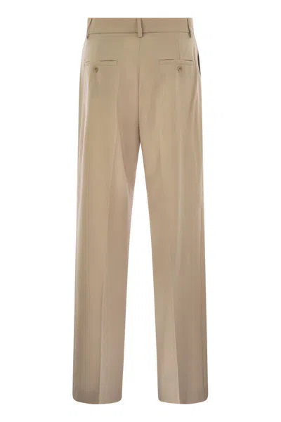 Weekend Max Mara Virgin Wool Tailored Trousers In Neutral