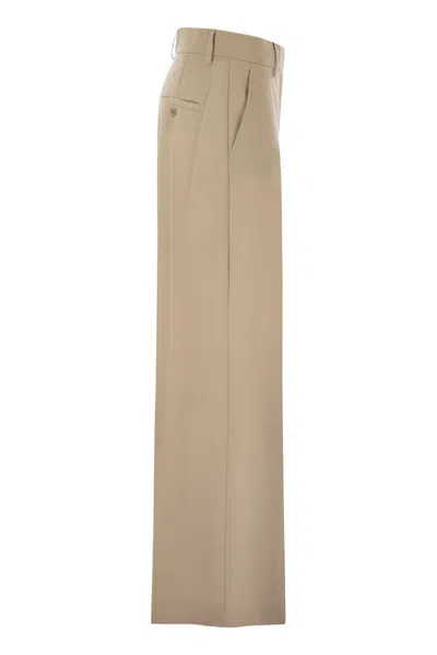 Weekend Max Mara Virgin Wool Tailored Trousers In Neutral