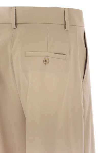 Weekend Max Mara Virgin Wool Tailored Trousers In Neutral