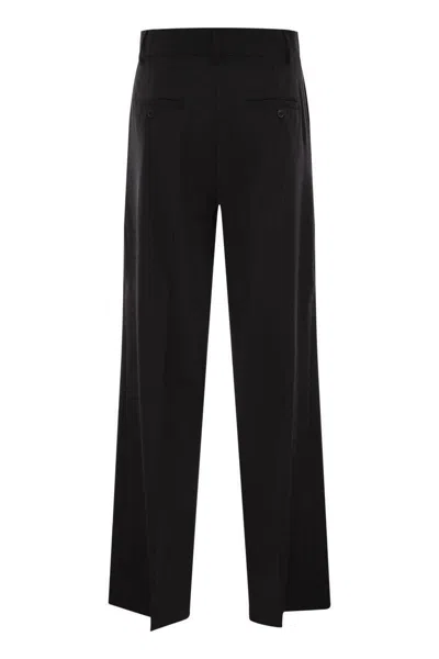 Weekend Max Mara Visivo Wool Palazzo Trousers In Black