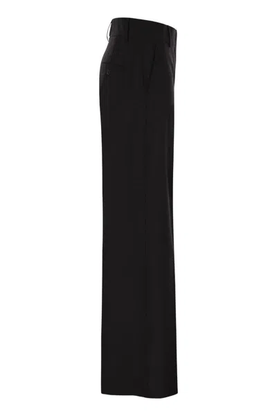 Weekend Max Mara Visivo Wool Palazzo Trousers In Black