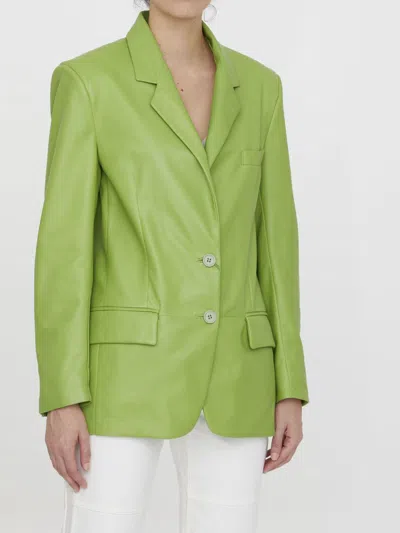 Salvatore Santoro Lime Leather Jacket In Green