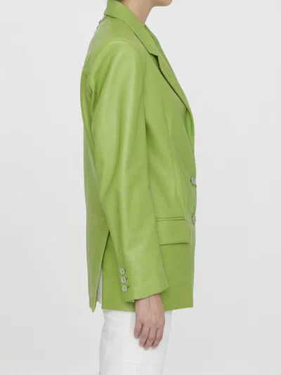 Salvatore Santoro Lime Leather Jacket In Green