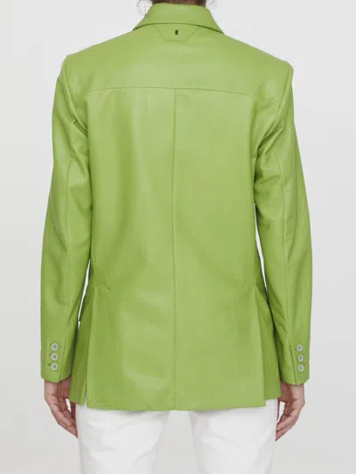 Salvatore Santoro Lime Leather Jacket In Green