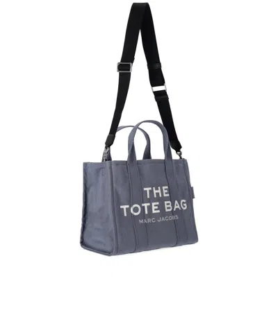 Marc Jacobs The Medium Tote Denim Blue Handbag In Gray