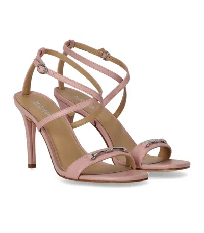 Michael Kors Lena Sandal In Pink Leather In Pink