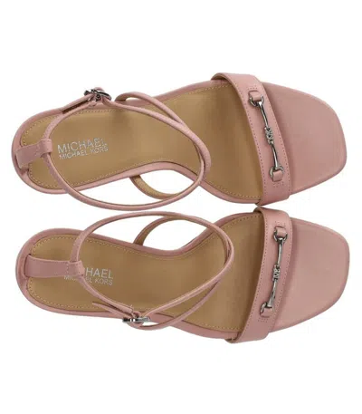 Michael Kors Lena Sandal In Pink Leather In Pink