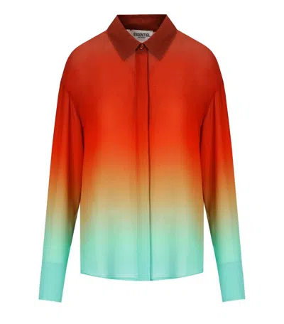 Essentiel Antwerp Tie Dye Straight Shirt Blouse In Neptune In Multi