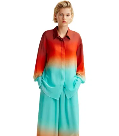 Essentiel Antwerp Tie Dye Straight Shirt Blouse In Neptune In Multi