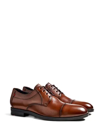 Lloyd Folco Perforated Leather Derby Shoes In Brown