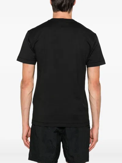Stone Island Short-sleeved Cotton Jersey T-shirt In Black