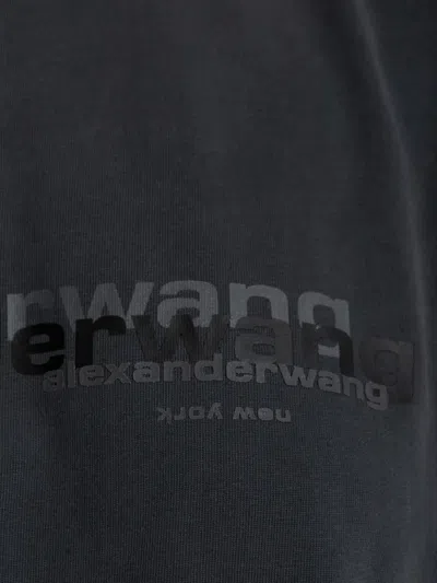 Alexander Wang Logo-print T-shirt In Gray
