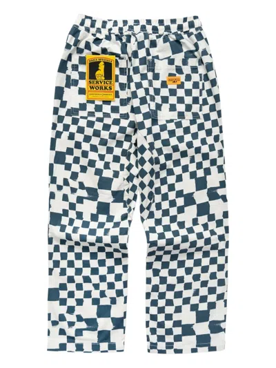Service Works Chef Check-pattern Drawstring Trousers