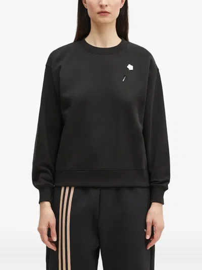Kenzo Flower-pin Sweatshirt In Black