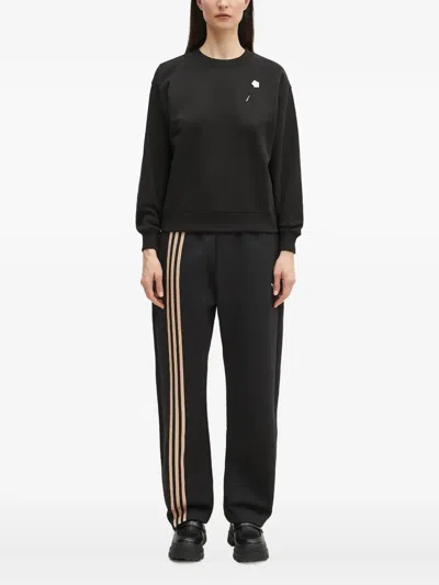 Kenzo Flower-pin Sweatshirt In Black