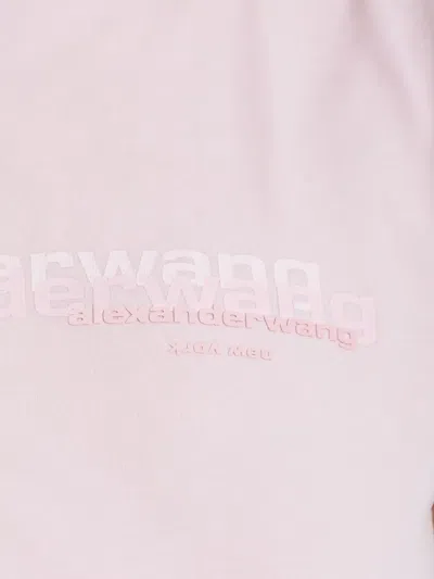 Alexander Wang Cotton Shrunken Logo T-shirt Clothing In Pink