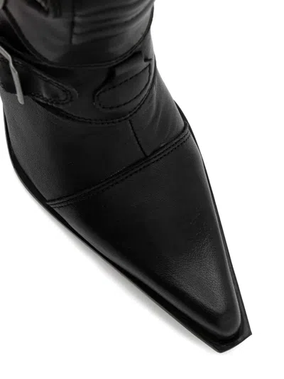 New Rock 100mm Buckle-detail Pointed-toe Boots
