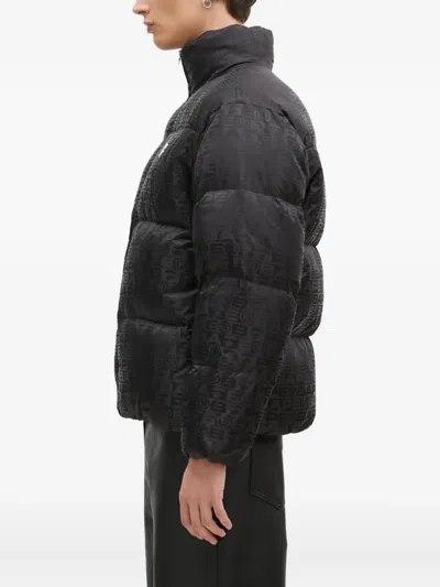 A Bathing Ape Logo-pattern Puffer Jacket In Black