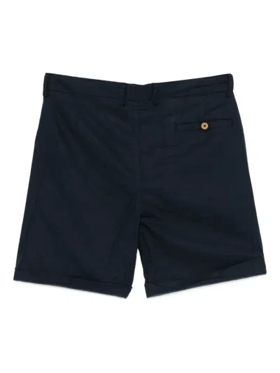 Peninsula Swimwear Pleated Cuffed Bermuda Shorts In Blue