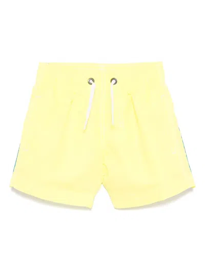 Sundek Stripe-detail Swim Shorts In Yellow