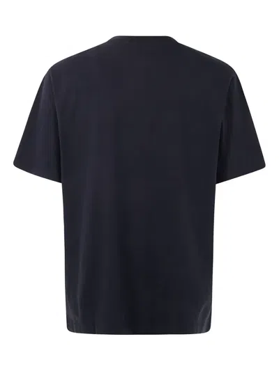 Maison Kitsuné Fox Head Embroidered T-shirt In Blue