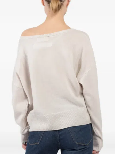 Extreme Cashmere Boat-neck Long-sleeved Top In Neutral