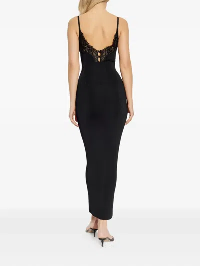Self-portrait Black Viscose Knit Maxi Dress Clothing