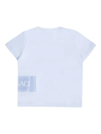 Versace Logo-print T-shirt In Blue