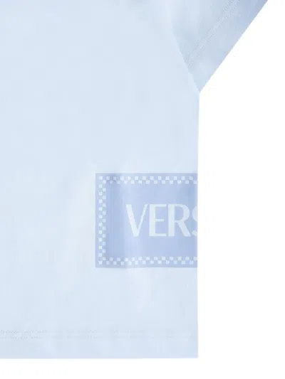 Versace Logo-print T-shirt In Blue