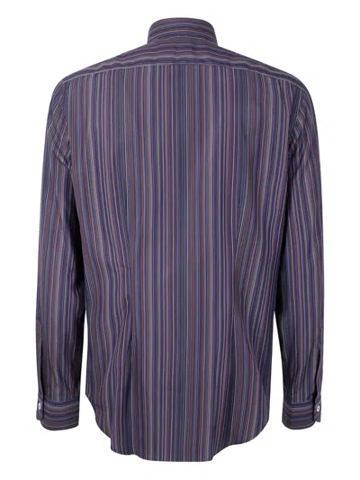 Paul Smith Striped Long-sleeved Shirt In Multi