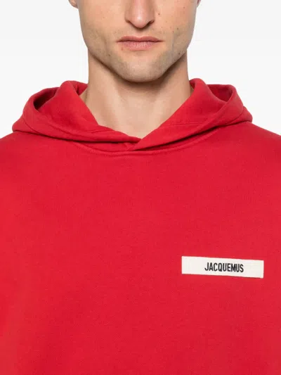 Jacquemus Le Hoodie Gros Grain Sweatshirt In Red