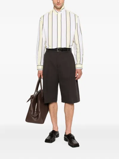 Jacquemus Simon Shirt Buttoned Cuffs Striped Pattern In White