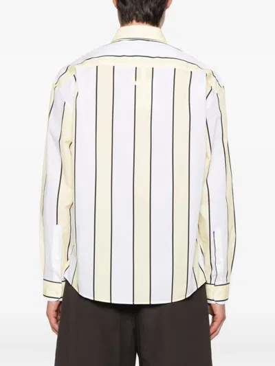Jacquemus Simon Shirt Buttoned Cuffs Striped Pattern In White