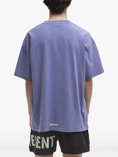 Represent Logo-appliqué T-shirt In Blue