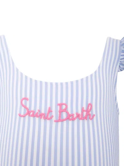 Mc2 Saint Barth Tilda Striped Ruffled Swimsuit In Multi
