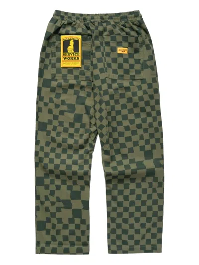 Service Works Chef Check-pattern Drawstring Trousers