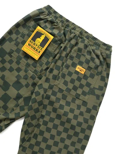 Service Works Chef Check-pattern Drawstring Trousers