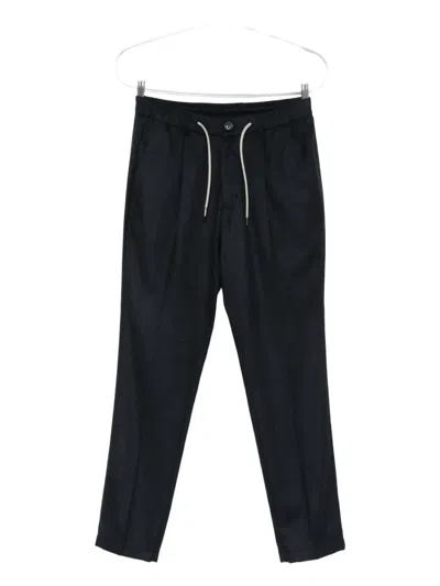 Herno Pleated Drawstring Trousers In Black